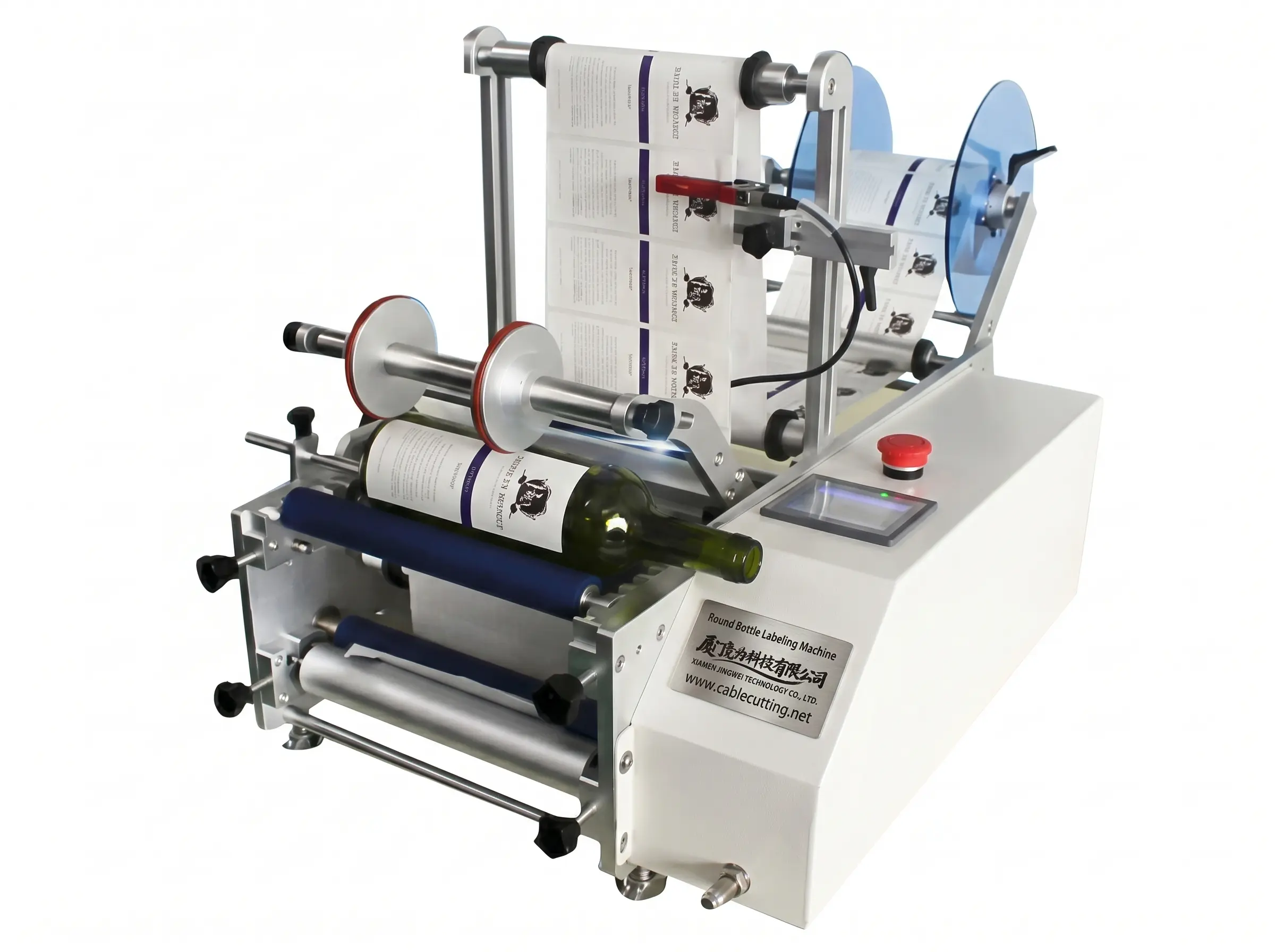 Halbautomatische Rundflaschen-Etikettiermaschine WPM-7160 – Präzise & Effizient
