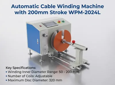 Automatische Kabelwickelmaschine mit Anordnungshub 120-200mm WPM-2024L