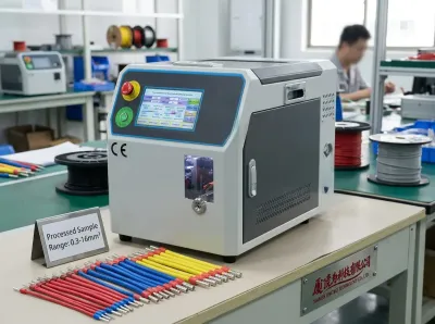 Automatische Aderendhülsen-Abisolier- und Crimpmaschine mit Verdrillfunktion JW-0.3-16MM2 Thumb