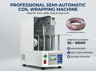 Halbautomatische Kabelwickel-Verpackungsmaschine für Drähte und Schläuche WPM-120X