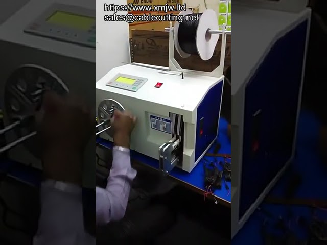 Halbautomatische Kabelwickel- und Bindemaschine für USB-Datenkabel (8- und O-Form) mit HD-Touchscreen