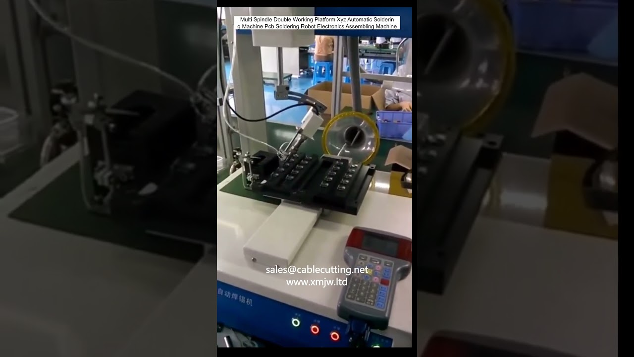 XYZ-Automatiklötroboter mit Doppelarbeitsplattform und Mehrspindelkopf für PCB-Bestückung