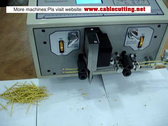 Präzise Doppeldraht-Schneide- und Abisolier-Maschine WPM-09F für kurze, feine Doppeldrähte 0,1 mm²