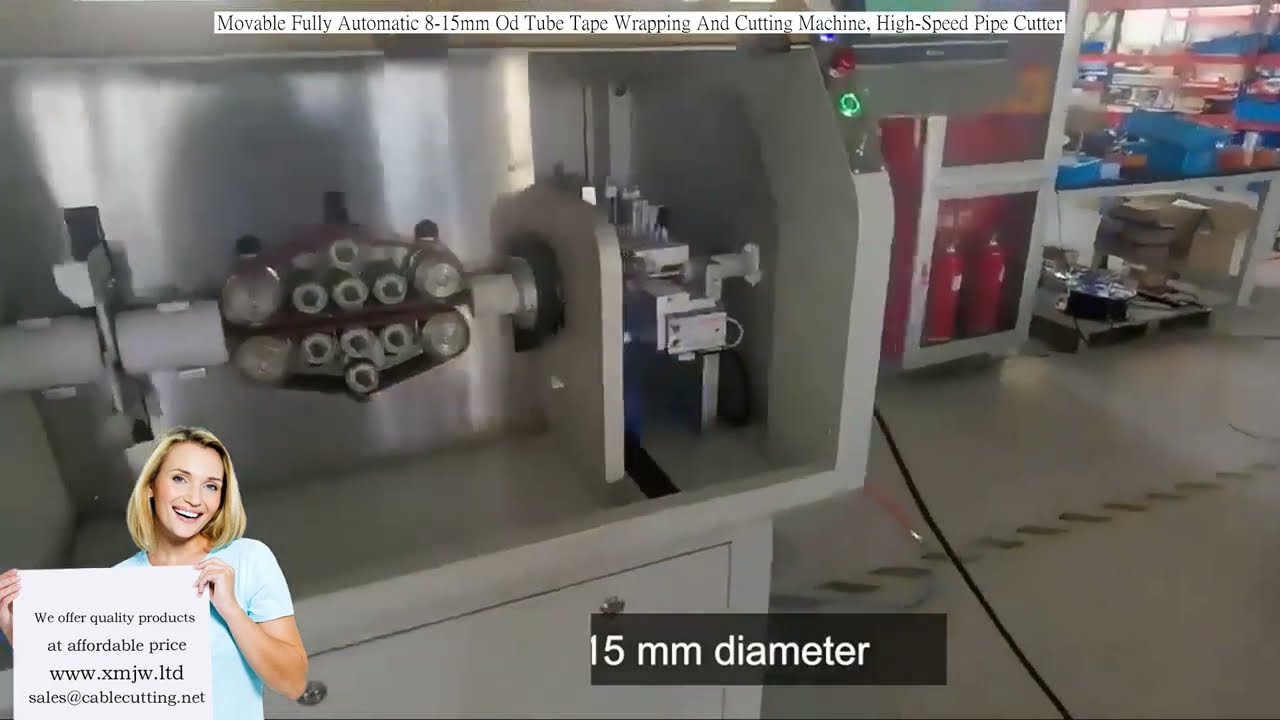 Bewegliche vollautomatische Bandwickel- und Schneidemaschine für Rohre mit 8–15 mm Außendurchmesser - Hochgeschwindigkeits-Rohrschneider