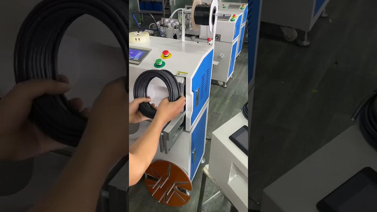 Präzise Kabel-Aufwickel- und Bindemaschine mit automatischer Meterzählung & Traversierung | Effiziente Verpackungsautomation